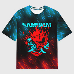 Футболка оверсайз мужская CYBERPUNK 2077 SAMURAI, цвет: 3D-принт