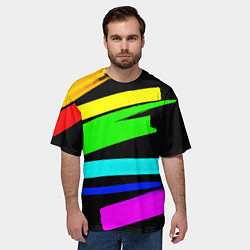 Футболка оверсайз мужская НЕОНОВЫЕ КРАСКИ, цвет: 3D-принт — фото 2