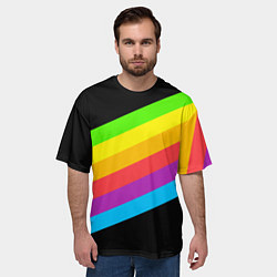 Футболка оверсайз мужская НЕОНОВЫЕ ЛИНИИ, цвет: 3D-принт — фото 2