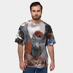 Футболка оверсайз мужская КОТЯТКИ, цвет: 3D-принт — фото 2