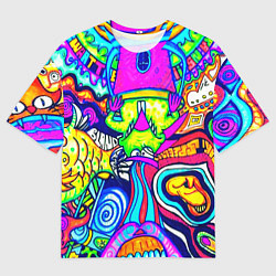 Футболка оверсайз мужская КИСЛОТНЫЕ РИСУНОК, цвет: 3D-принт