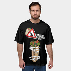 Футболка оверсайз мужская Шаурма, цвет: 3D-принт — фото 2