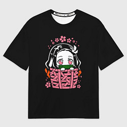 Футболка оверсайз мужская KIMETSU NO YAIBA NEZUKO, цвет: 3D-принт
