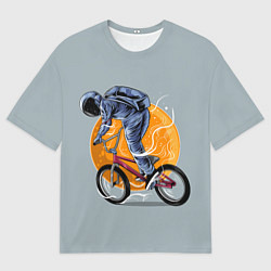 Футболка оверсайз мужская Космический велосипедист Z, цвет: 3D-принт