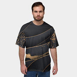 Футболка оверсайз мужская Black gold, цвет: 3D-принт — фото 2