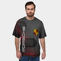 Футболка оверсайз мужская PORSCHE, цвет: 3D-принт — фото 2
