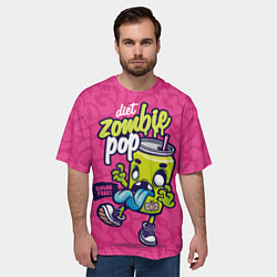 Футболка оверсайз мужская Зомби диета граффити, цвет: 3D-принт — фото 2