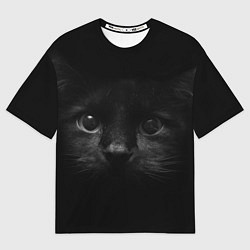Футболка оверсайз мужская Чёрный кот, цвет: 3D-принт