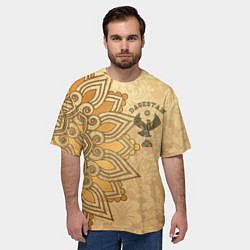 Футболка оверсайз мужская Дагестан в золоте, цвет: 3D-принт — фото 2