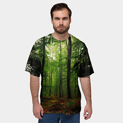 Футболка оверсайз мужская Лес, цвет: 3D-принт — фото 2