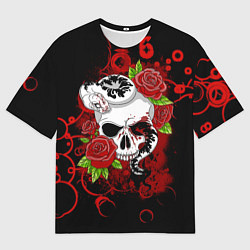 Футболка оверсайз мужская Череп и змея, цвет: 3D-принт