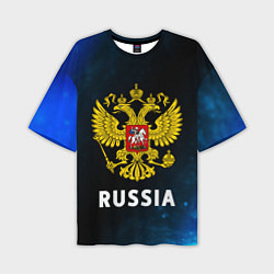 Футболка оверсайз мужская RUSSIA РОССИЯ, цвет: 3D-принт