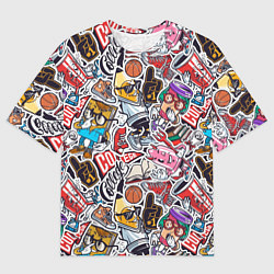 Футболка оверсайз мужская MIX, цвет: 3D-принт