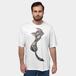 Футболка оверсайз мужская Милый котя, цвет: 3D-принт — фото 2