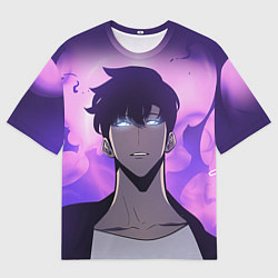 Мужская футболка оверсайз Поднятие уровня в одиночку