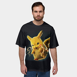 Футболка оверсайз мужская Pikachu Pika Pika, цвет: 3D-принт — фото 2
