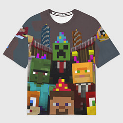 Мужская футболка оверсайз Minecraft - characters - video game