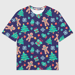 Футболка оверсайз мужская Новый год, цвет: 3D-принт