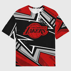 Футболка оверсайз мужская LA LAKERS RED, цвет: 3D-принт