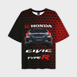 Футболка оверсайз мужская Honda Civic Type R, цвет: 3D-принт