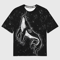 Футболка оверсайз мужская Космический Кит, цвет: 3D-принт