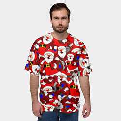 Футболка оверсайз мужская Русский Санта Клаус, цвет: 3D-принт — фото 2