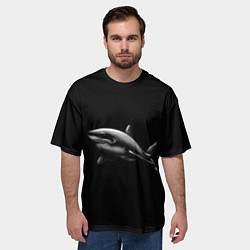 Футболка оверсайз мужская Акула, цвет: 3D-принт — фото 2