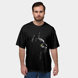 Футболка оверсайз мужская Кошка, цвет: 3D-принт — фото 2