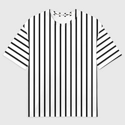 Футболка оверсайз мужская Чёрные и белые полосы, цвет: 3D-принт