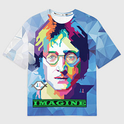 Футболка оверсайз мужская Джон Леннон Imagine, цвет: 3D-принт