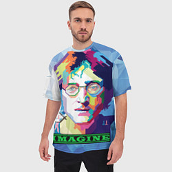 Футболка оверсайз мужская Джон Леннон Imagine, цвет: 3D-принт — фото 2
