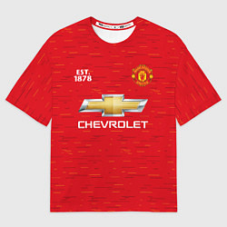 Футболка оверсайз мужская MANCHESTER UNITED 2021 - HOME, цвет: 3D-принт