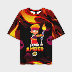 Футболка оверсайз мужская BRAWL STARS AMBER, цвет: 3D-принт