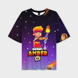 Футболка оверсайз мужская BRAWL STARS AMBER, цвет: 3D-принт