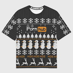 Футболка оверсайз мужская Christmas PornHub, цвет: 3D-принт
