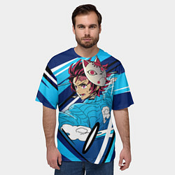 Футболка оверсайз мужская Клинок рассекающий демонов, цвет: 3D-принт — фото 2