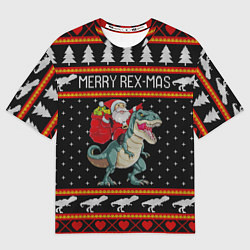 Футболка оверсайз мужская Merry Rex-mas, цвет: 3D-принт