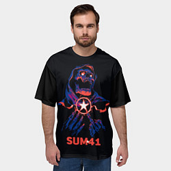Футболка оверсайз мужская Sum 41 череп, цвет: 3D-принт — фото 2