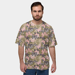 Футболка оверсайз мужская Камуфляж с бабочками, цвет: 3D-принт — фото 2