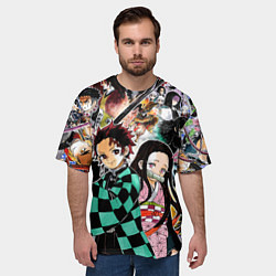 Футболка оверсайз мужская Клинок рассекающий демонов, цвет: 3D-принт — фото 2