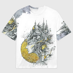 Мужская футболка оверсайз Город в голове