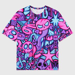 Мужская футболка оверсайз Граффити монстры