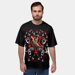 Футболка оверсайз мужская Satanic Cat, цвет: 3D-принт — фото 2