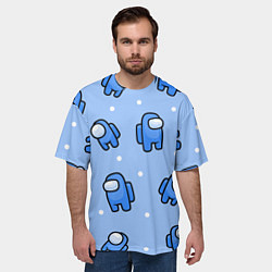 Футболка оверсайз мужская Among Us - Синий цвет, цвет: 3D-принт — фото 2
