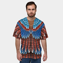 Футболка оверсайз мужская Оперение: сойка, цвет: 3D-принт — фото 2