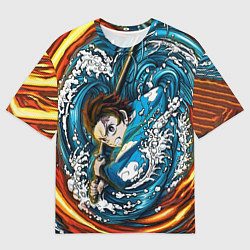 Мужская футболка оверсайз Танджиро Камадо Клинок демонов