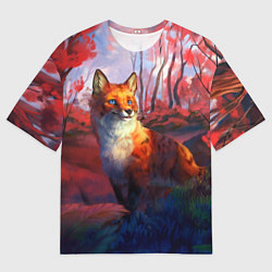 Мужская футболка оверсайз Рыжая лиса