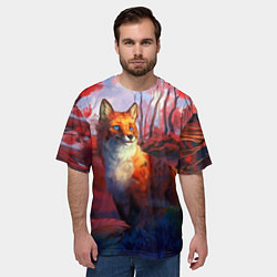 Футболка оверсайз мужская Рыжая лиса, цвет: 3D-принт — фото 2