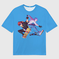 Мужская футболка оверсайз На скейте в бесконечность