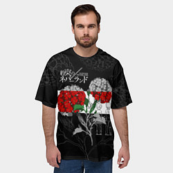 Футболка оверсайз мужская Обещанный Неверленд Цветы Вида, цвет: 3D-принт — фото 2